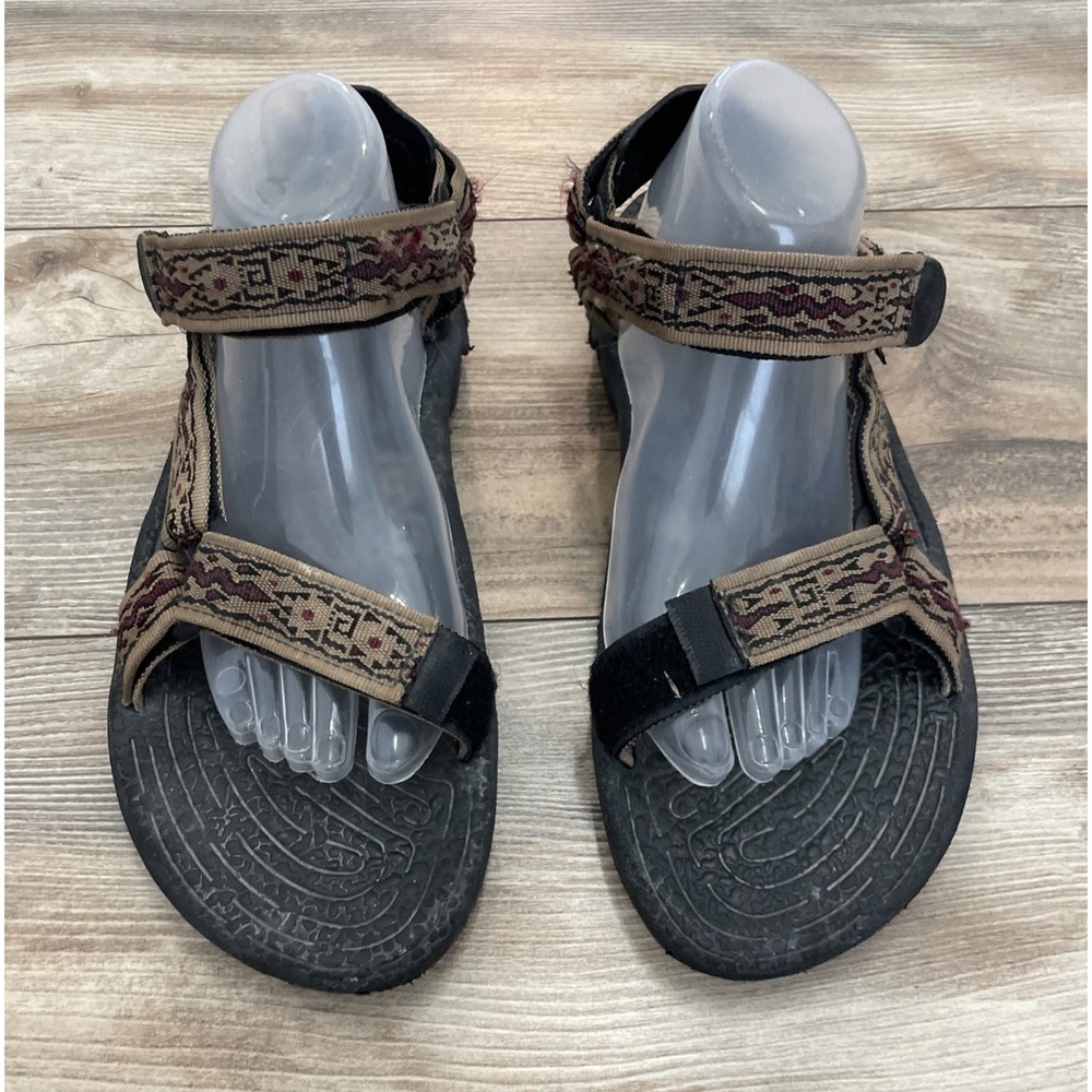 B41 Teva Sandals - Hiking Water Sport - Black Brown Aztec Pattern Mens Size 9